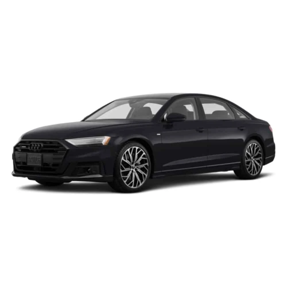 Audi A8 shown from the front three-quarter angle