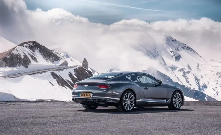 Bentley Continental GT viewed from the front side