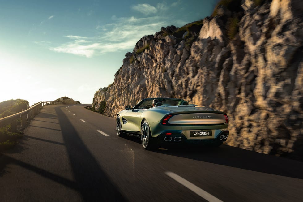 Aston Martin Vanquish Volante Rent Dubai rear view | Imperial Premium Rent a Car