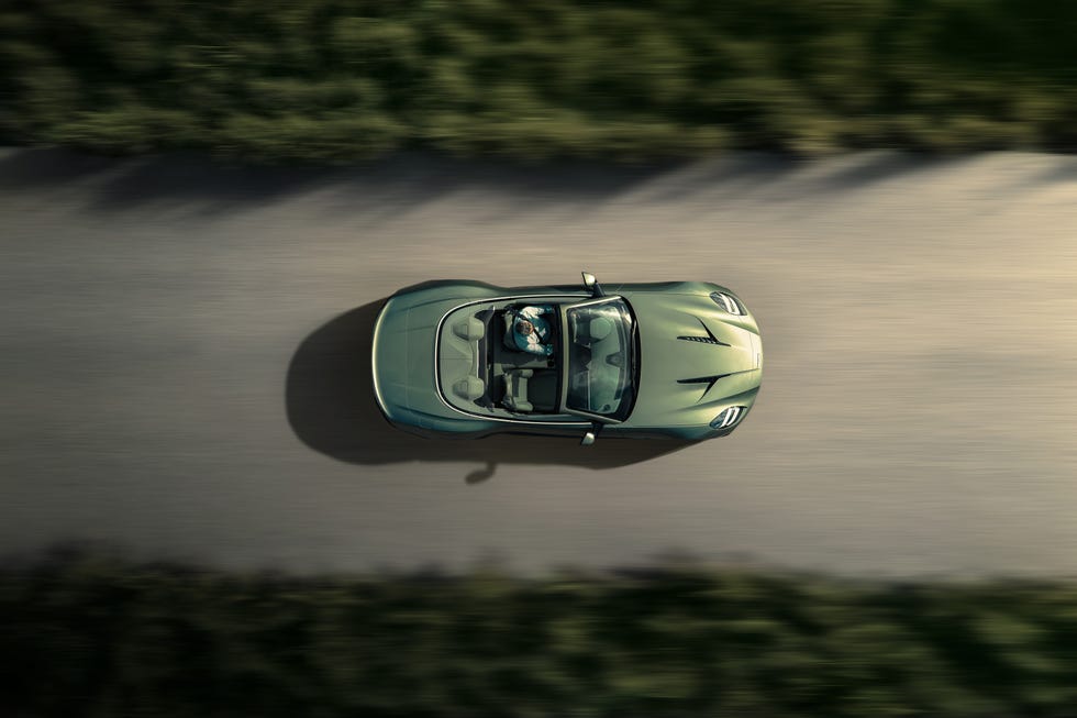 Aston Martin Vanquish Volante Rent Dubai top view | Imperial Premium Rent a Car