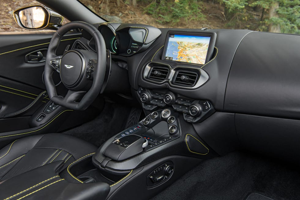 Aston Martin Vantage Roadster Rent Dubai dashboard view | Imperial Premium Rent a Car