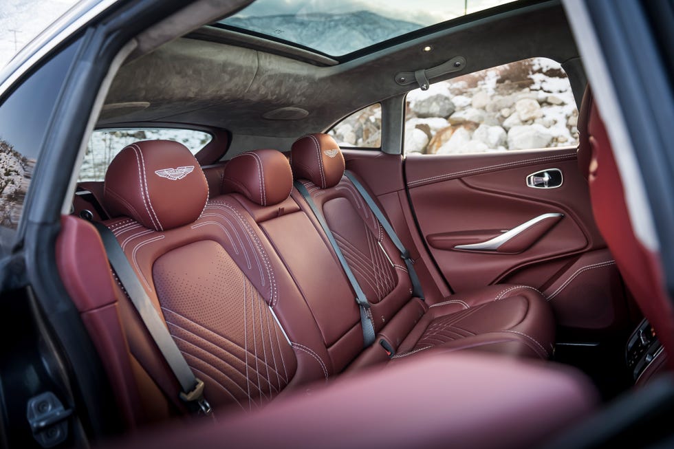 Aston Martin DBX Rent Dubai rear seats view | Imperial Premium Rent a Car