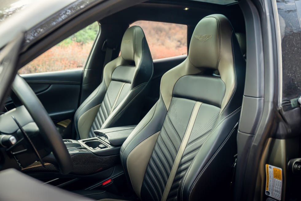 Aston Martin DBX707 Rent Dubai front seats view | Imperial Premium Rent a Car